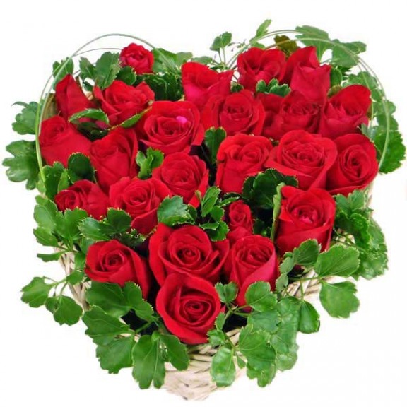25 Red Roses Arrangement in Heart-Shape